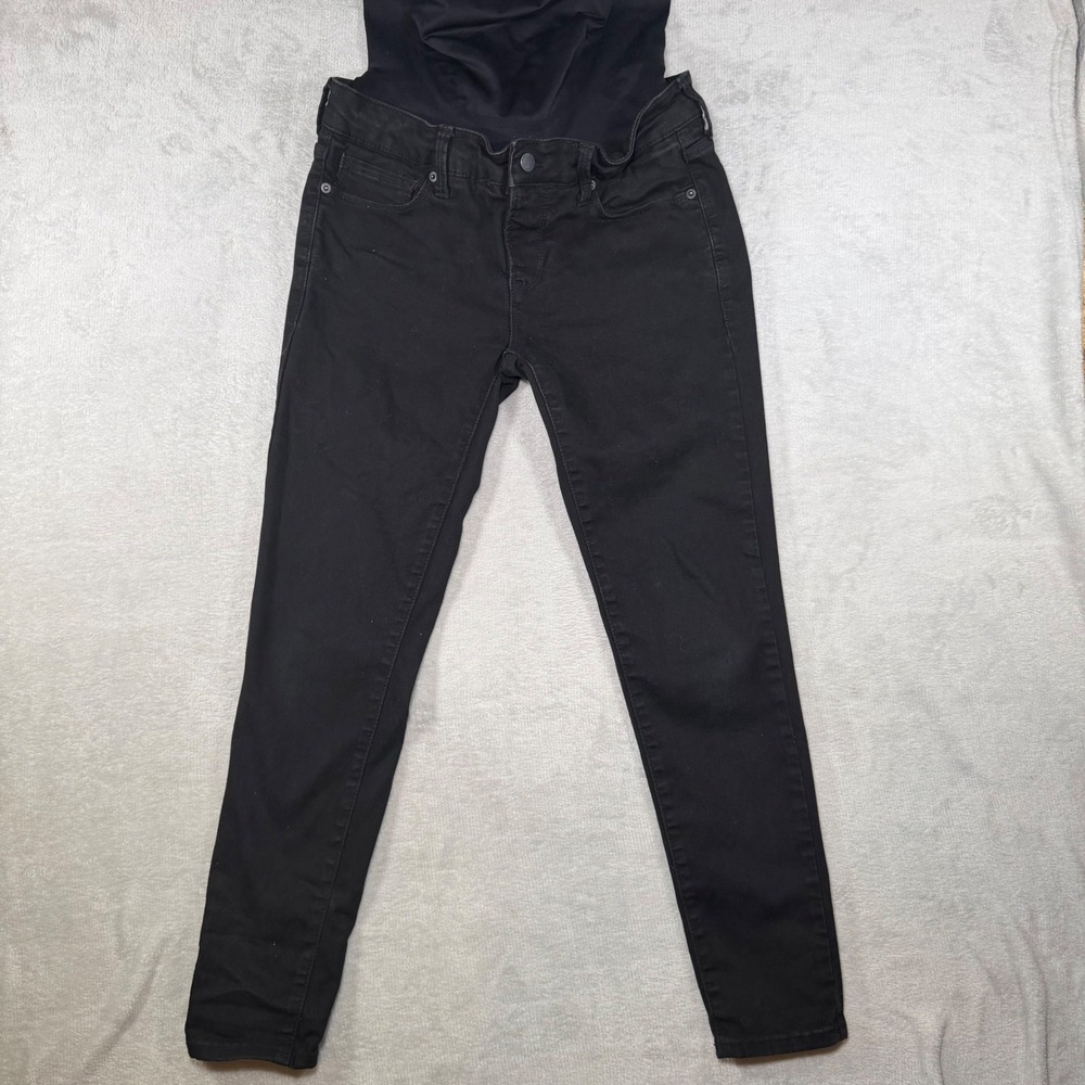 Blanqi Denim Womens‎ Maternity Skinny Jeans Black Over Belly Support Band Size 6